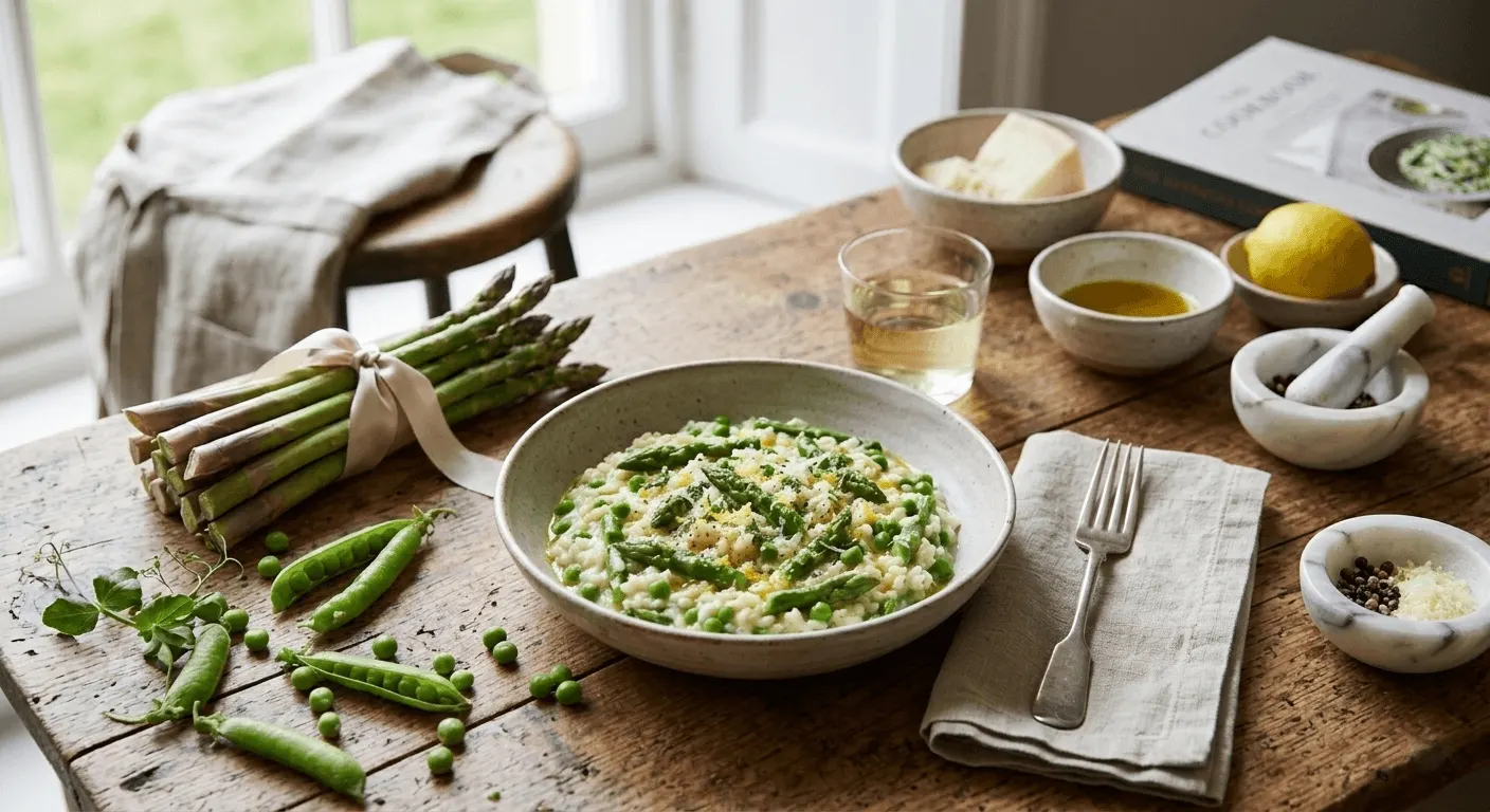 Creamy One-Pan Asparagus & Pea Risotto with Lemon & Herbs Creamy One-Pan Asparagus & Pea Risotto with Lemon & Herbs