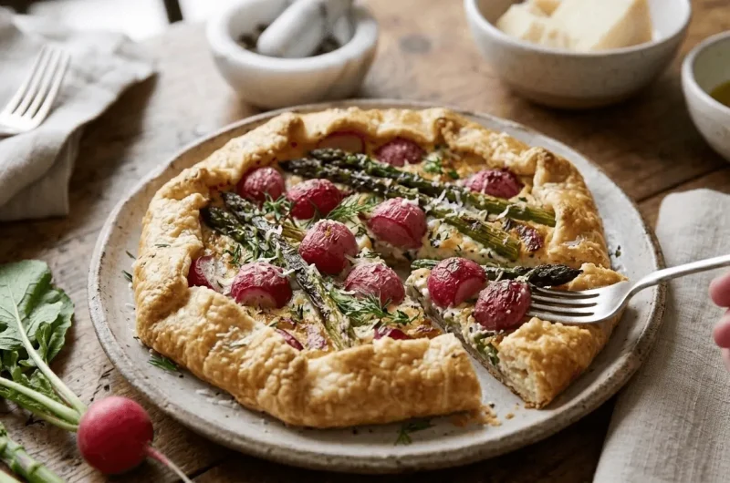 Rustic Roasted Radish & Asparagus Galette with Goat Cheese – Easy Farm-to-Table Brunch
