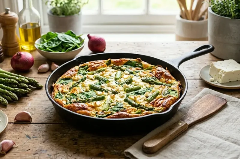 Simple Asparagus & Spinach Frittata